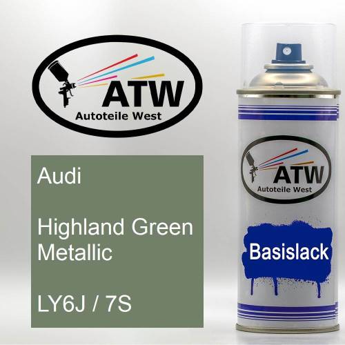 Audi, Highland Green Metallic, LY6J / 7S: 400ml Sprühdose, von ATW Autoteile West.